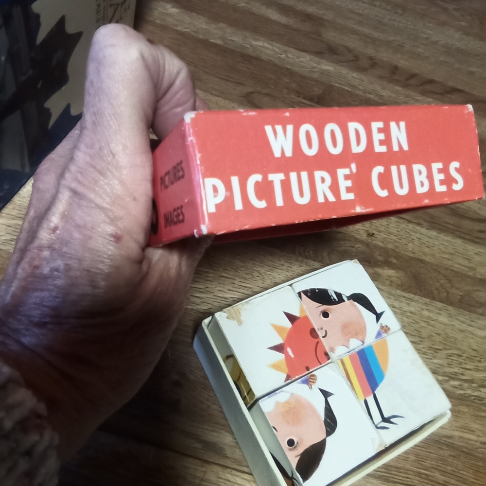 Wooden Picture Cubes Vintage